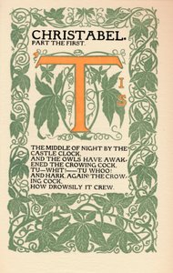 Eragny Press: Úvodní stránka Coleridges Christabel, 1895-1914 od Lucien Pissaro