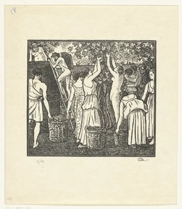 Z Wijnoogstu Dafnis a Chloe, Sklizeň Dafnis a Chloe (název série) od Lucien Pissarro