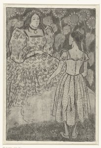 Víla se zjevuje Popelce od Lucien Pissarro