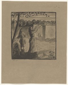 Věšení prádla od Lucien Pissarro