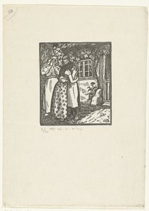 Ruth a Naomi se obejmou od Lucien Pissarro