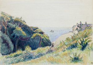 Dům pobřežní stráže, Ecclesbourne, 1918 od Lucien Pissarro