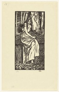 Žena v lese Holka z lesa od Lucien Pissarro