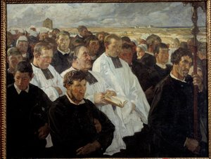 Průvod na Penmarch v Bretani Obraz Luciena Simona (1861-1945) 1900 Ne. 1,36x1,75 m Paříž, musee d