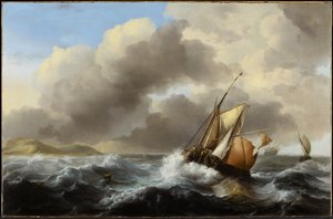 Rybářská plavidla na moři v těžkém moři, 1864 od Ludolf Backhuysen
