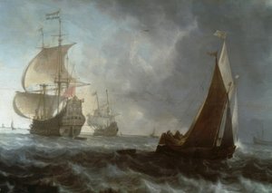 holandské válečné lodě od Ludolf Backhuysen