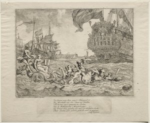 Personifikace Amsterdamu na voze Neptun, 1701. od Ludolf Backhuysen