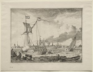 Pohled na Amsterdam s loděmi v popředí, 1701. od Ludolf Backhuysen