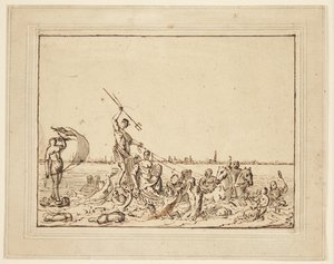 Alegorie Amsterdamu jako sesterského města od Ludolf Bakhuizen