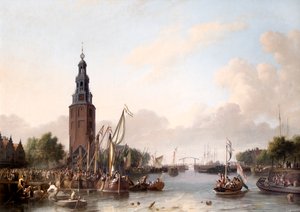 Hodný muž nalodění v Amsterdamu