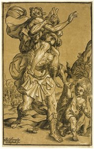 Aeneas nesoucí svého otce, Anchises