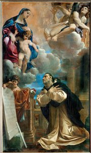 Zjevení Panny Marie a Ježíška v kostele sv. ... od Ludovico Carracci