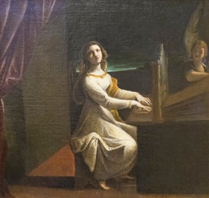 St Cecilia, n. 1607 (öljy kankaalle) od Ludovico Carracci
