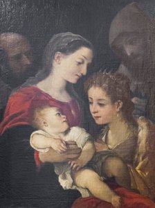 Svatá rodina se svatými Františkem a Kateřinou Alexandrijskou, kolem 1589-92 (olej na plátně) od Ludovico Carracci