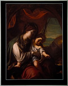 Madona s dítětem a svatým Antonínem Opatem (panel) od Ludovico Carracci