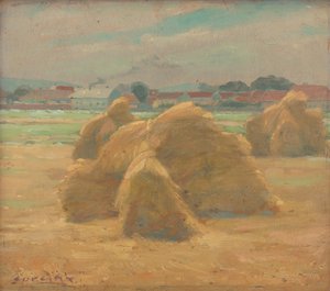 Sklizeň, cca 1910 (olej na palubě)