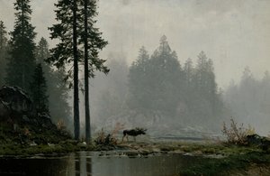 Podzimní mlha (olej na plátně) od Ludvig Skramstad
