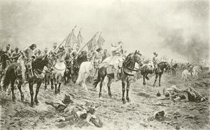 Gustavus Adolphus před bitvou u Lutzen (hlubotisk)
