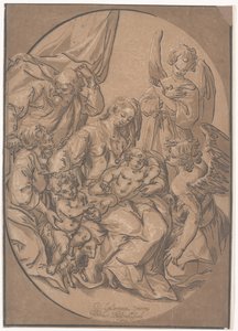 Svatá rodina s Jezulátkem v oválu, asi 1623