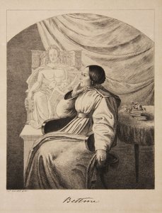 Portrét spisovatelky Bettine von Arnim 1785-1859, rozené Brentano, 1838.