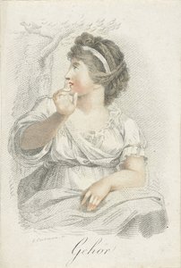 sluch Sluch (název na předmětu) Pět smyslů reprezentovaných ženskými postavami (název série) Die Funf Sinne (název série) od Ludwig Gottlieb Portman