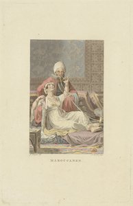 Marocký pár v čajovně Maročané (název na objektu) od Ludwig Gottlieb Portman