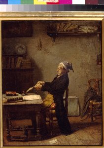 Vědec při práci Knause, Ludwig (1829-1910). Olej na dřevě. Státní muzeum výtvarných umění A. Puškina, Moskva od Ludwig Knaus