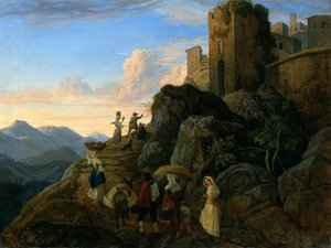 Civitella (večer) od Ludwig Richter