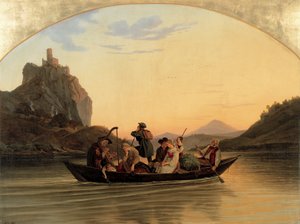 Křižovatka na Schreckensteinu od Ludwig Richter