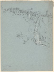 Vodopád v Tivoli s vilou Maecenas od Ludwig Thiersch