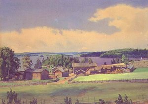 Severní krajina (akvarel na papíře) od Luigi Premazzi