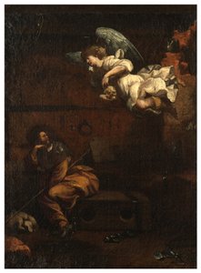 Severní transept, oltář San Rocco 1635, 45, Genovesino 1645, Oznámení o smrti ve vězení, malováno vpravo dole
