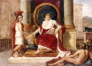 Napoleon předává kodex zákonů bohyni Římu od Luigi Agricola