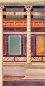 Freska v architektonickém stylu v krychli, Dům stříbrné svatby, Pompeje, 1897