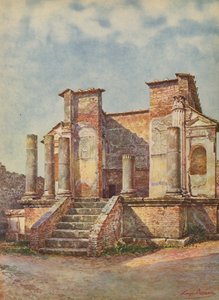 Pompeje: Isidin chrám (barevná litografie)