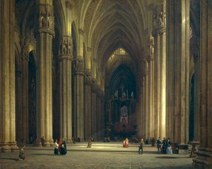 Interiér milánské katedrály (Milano Duomo), Luigi Bisi (1814-1886)