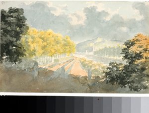 Venkov, Itálie (Akvarel, cca 1825) od Luigi Garibbo