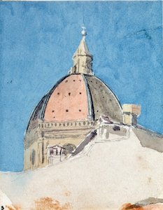 Kopule kostela Santa Maria del Fiore, Florencie (Akvarel od Luigi Garibbo