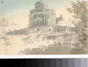 Pohled na Pavilion Kaffeehause v zahradách Boboli (Akvarel, cca 1825) od Luigi Garibbo