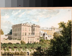Pohled na vilu Cambasio, Janov (akvarel, cca 1820) od Luigi Garibbo