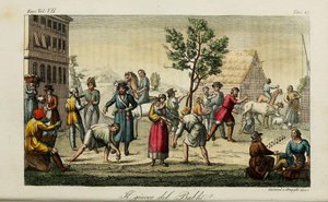 Kloubní kosti. Ilustrace ze starověkých a moderních zvyků nebo vládní historie Giulio Ferrario, 1831