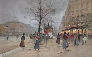 Večer v operní čtvrti Grands Boulevards, začátek 20. století]