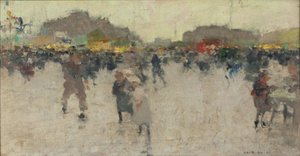 Fête de la place du Trône, Paříž, asi 1890 (olej na plátně) od Luigi Loir