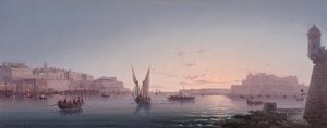 Velký přístav, Malta, z Corrodina, 1911 od Luigi Maria Galea