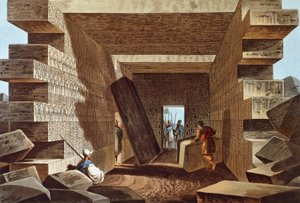 Interiér chrámu Jupiter Ammon v Libyi od Luigi Mayer