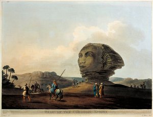Hlava sfingy v Egyptě z Pohledů v Egyptě od Luigiho Mayera, rytina od Luigi Mayer