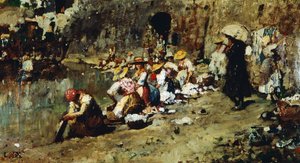Pokušení Dona Antonia, Luigi Nono (1850-1918), olej na panelu.