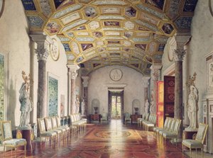 Velká achátová síň v Kateřinském paláci v Carskoje Selo, 1859 (wc a bílá barva na papíře)