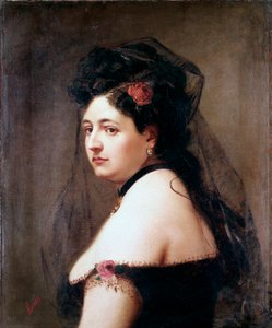 Portrét Elisabetty Galletti Gianoli, italské zpěvačky (Painting od Luigi Sorio