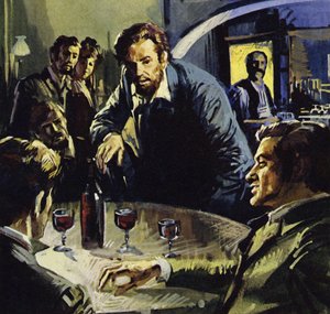 Manet se spřátelil s Monetem, Degasem, Renoirem a dalšími umělci (barevná litografie)